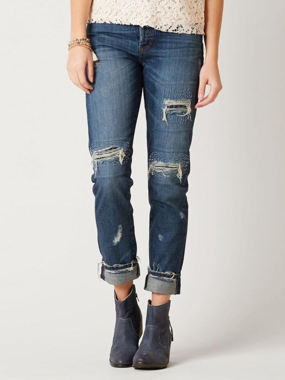 Moussy Vintage Distressed Boyfriend Jeans Size 27 | Japanese | Selvedge Denim